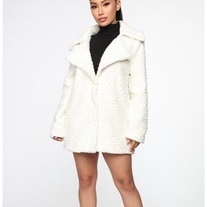 For The Best Faux Fur Jacket-Ivory